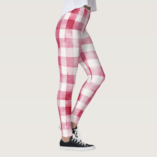 Pink White Plaid Stripes   Leggings (Rechts)