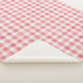 Pink White Plaid Stripes Sherpa Deken (3/4)