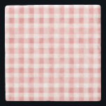 Pink White Plaid Stripes Stenen Onderzetter<br><div class="desc">Pink White Plaid Stripes</div>