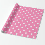 Pink & White Polka Dot Birthday Party Cadeaupapier<br><div class="desc">aangepast verpakkingspapier</div>