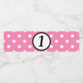 Pink & White Polka Dot Birthday Party Waterfles Etiket (Enkel label)