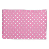 Pink & White Polka Dot Pattern Kussensloop (Achterkant-Links)