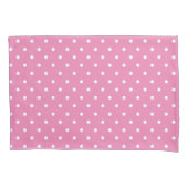 Pink & White Polka Dot Pattern Kussensloop (Voorkant-Links)