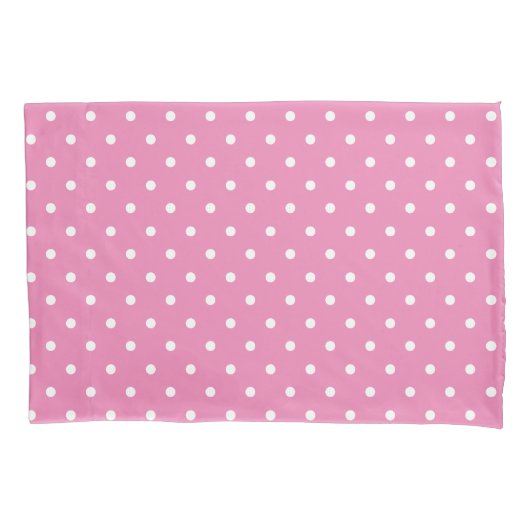 Pink & White Polka Dot Pattern Kussensloop (Voorkant-Links)