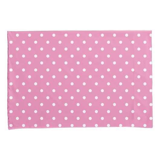 Pink & White Polka Dot Pattern Kussensloop (Voorkant-Rechts)