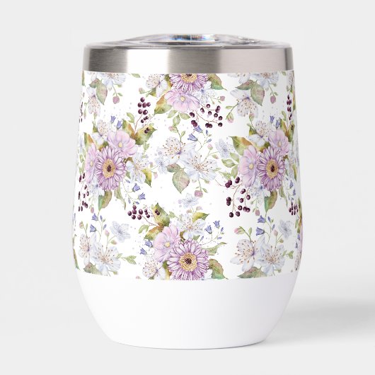 Pink White Purple Watercolor Wildflower (Voorkant)