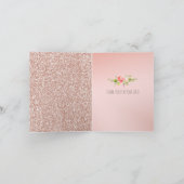 Pink White Rose Blush Floral Ombre Kaart (Binnen)