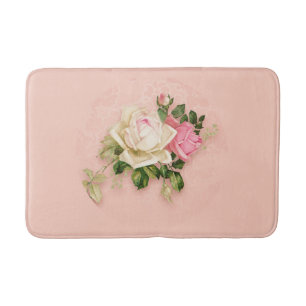 Pink & White Rose Floral Bouquet Badmat