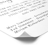 Pink White Rose Floral Wedding Memorial Sign Poster (Hoek)