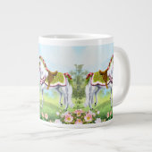 Pink White Rose Parade Paard Grote Koffiekop (Voorkant rechts)