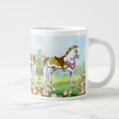 Pink White Rose Parade Paard Grote Koffiekop (Rechts)