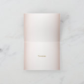 Pink White Rose Watercolor Greenery Wedding Bedankkaart (Binnen)