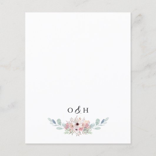 Pink White Rustic Eucalyptus Greenery Wedding Flyer (Achterkant)