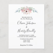 Pink White Rustic Eucalyptus Greenery Wedding Flyer (Voorkant)