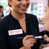 Pink & White Script Makeup Personalize Naamplaatje