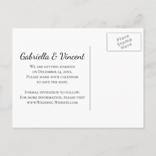 Pink White Snowflake Winter Wedding Save the Date Aankondigingskaart (Achterkant)