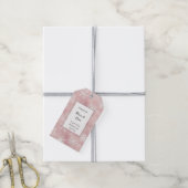 Pink White Snowflakes Christmas Rectangle   Cadeaulabel (Met Touw)