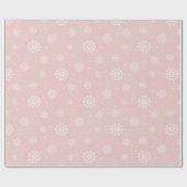 Pink White Snowflakes Pattern Christmas Holiday Cadeaupapier (Vlak)