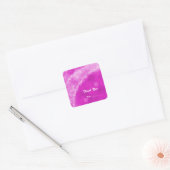 Pink & White Sparkle Assepoester Elke partij bij e Vierkante Sticker (Envelop)