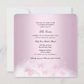 Pink White Sparkle Butterfly Baptisme Christening Kaart (Achterkant)