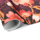 PINK WHITE SPRINGSTROMEN, ANTIEK RODE STROMEN CADEAUPAPIER (Rol Hoek)