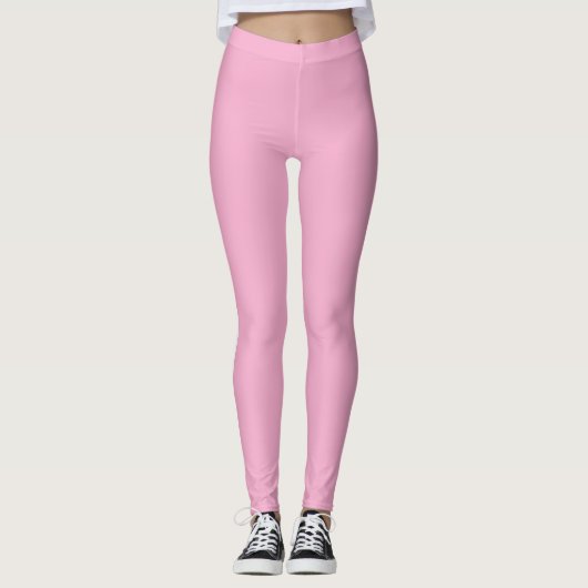 Pink & White Stripe Gym Leggings (Voorkant)