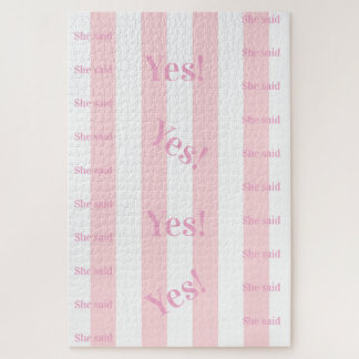 Pink & White Stripe She said Yes! Colors Puzzles  Legpuzzel