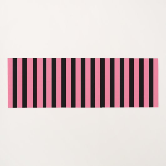 Pink & white striped yoga mat (Achterkant (horizontaal))