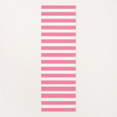 Pink & white striped yoga mat (Voorkant)