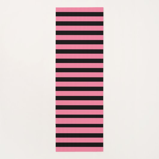 Pink & white striped yoga mat (Achterkant)