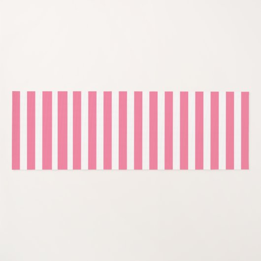 Pink & white striped yoga mat (Voorkant (horizontaal))