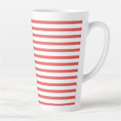 pink & white stripes – pink-weiß gestreift latte mok (Rechts)