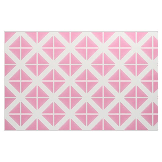 Pink White Trendy Triangles Pattern Fabric Stof (Fat Quarter)