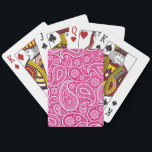 Pink & White Vintage Paisley Damasks Pattern Pokerkaarten<br><div class="desc">Elegant white ornate vintage and elegant floral paisley seamless pattern over pink background (verwisselbaar by you the consumer). Contact me if you need help.</div>