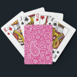 Pink & White Vintage Paisley Damasks Pattern Pokerkaarten<br><div class="desc">Elegant white ornate vintage and elegant floral paisley seamless pattern over pink background (verwisselbaar by you the consumer). Contact me if you need help.</div>