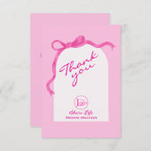 Pink White Wedding Organizer Business Thank you (Voorkant / Achterkant)