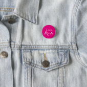 Pink White Wedding Team Bride Ronde Button 3,2 Cm (In situ)