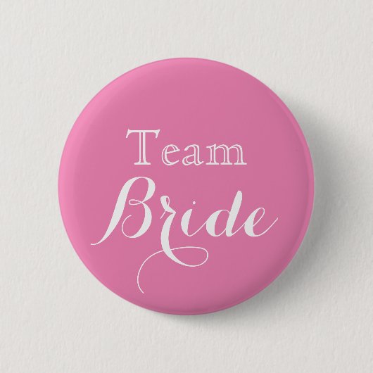 Pink White Wedding Team Bride Ronde Button 5,7 Cm (Voorkant)