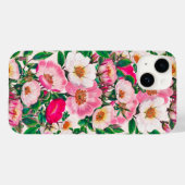 Pink & White Wild Roos Flowers Patroon Case-Mate iPhone Case (Achterkant (horizontaal))