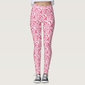 Pink & White Zebra Stripes Womens Capris Leggings (Voorkant)