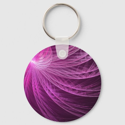 Pink Whorl Abstract Fractal Sleutelhanger (Voorkant)
