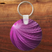 Pink Whorl Abstract Fractal Sleutelhanger (Voorkant)