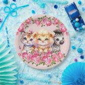 Pink WIld Animal Girl's Baby shower Uitnodiging Papieren Bordje (Feest)