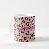 Pink Wild at Heart Leopard Print Coffee Mug Koffiemok (Voorkant links)