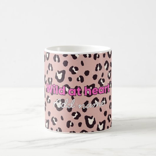 Pink Wild at Heart Leopard Print Coffee Mug Koffiemok (Center)