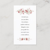 Pink Wild Flowers Funeral Prayer Card Visitekaartje (Achterkant)