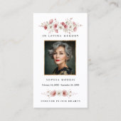 Pink Wild Flowers Funeral Prayer Card Visitekaartje (Voorkant)