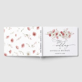 Pink Wild Flowers Wedding Guest Book Gastenboek (Volledig)