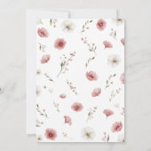 Pink Wild Flowers Wedding Invitation Kaart (Achterkant)