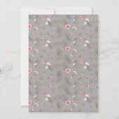 Pink Wild Flowers Wedding Rehearsal Dinner Kaart (Achterkant)